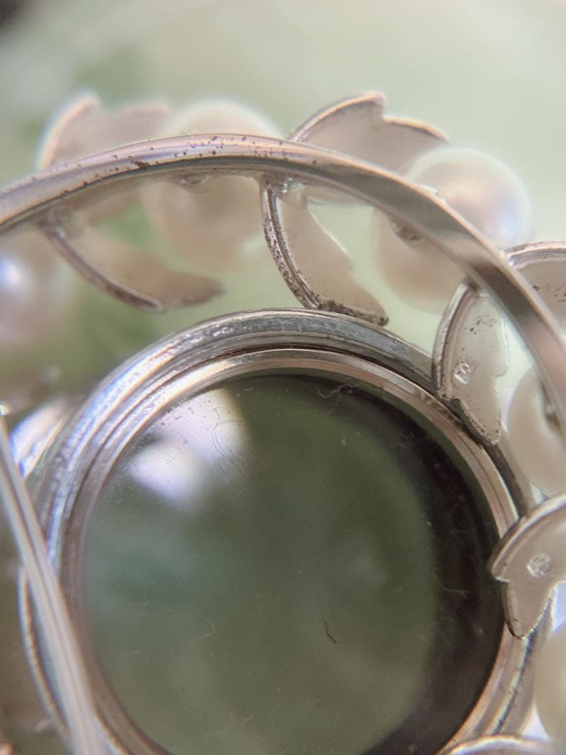 MIKIMOTO ミキモトシルバーブローチ パールサークル ケース箱付 刻印有り