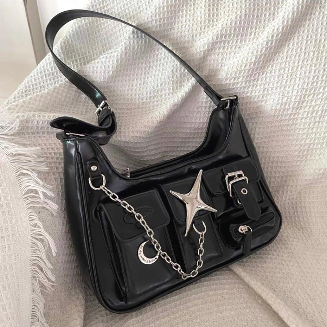 Desire レザーショルダーバッグバッグ Y2K ハンドバッグ - メルカリ