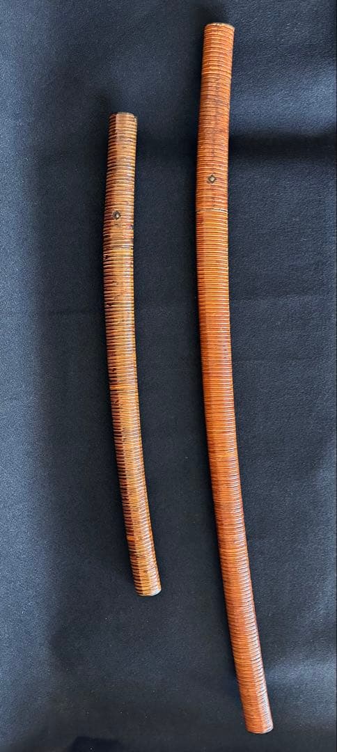 模造刀 藤巻拵 大小 二本差し 打刀 脇差 鞘付長さ68/100cm 25I7