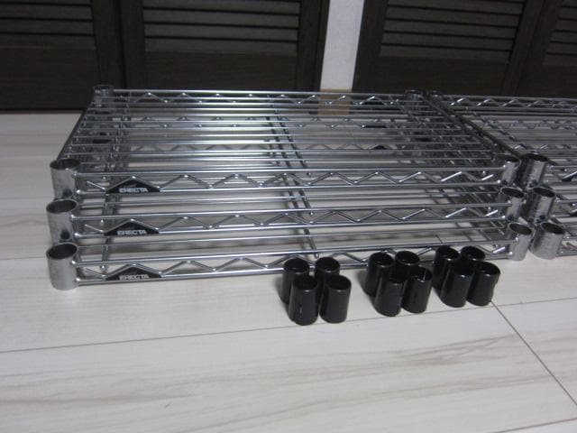  ERECTA ワイヤーシェルフ6枚 スリーブ付 60cm×35ｃｍ