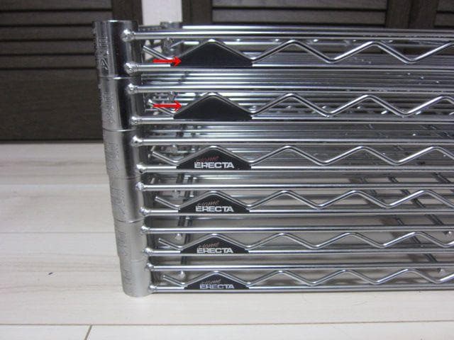  ERECTA ワイヤーシェルフ6枚 スリーブ付 60cm×35ｃｍ