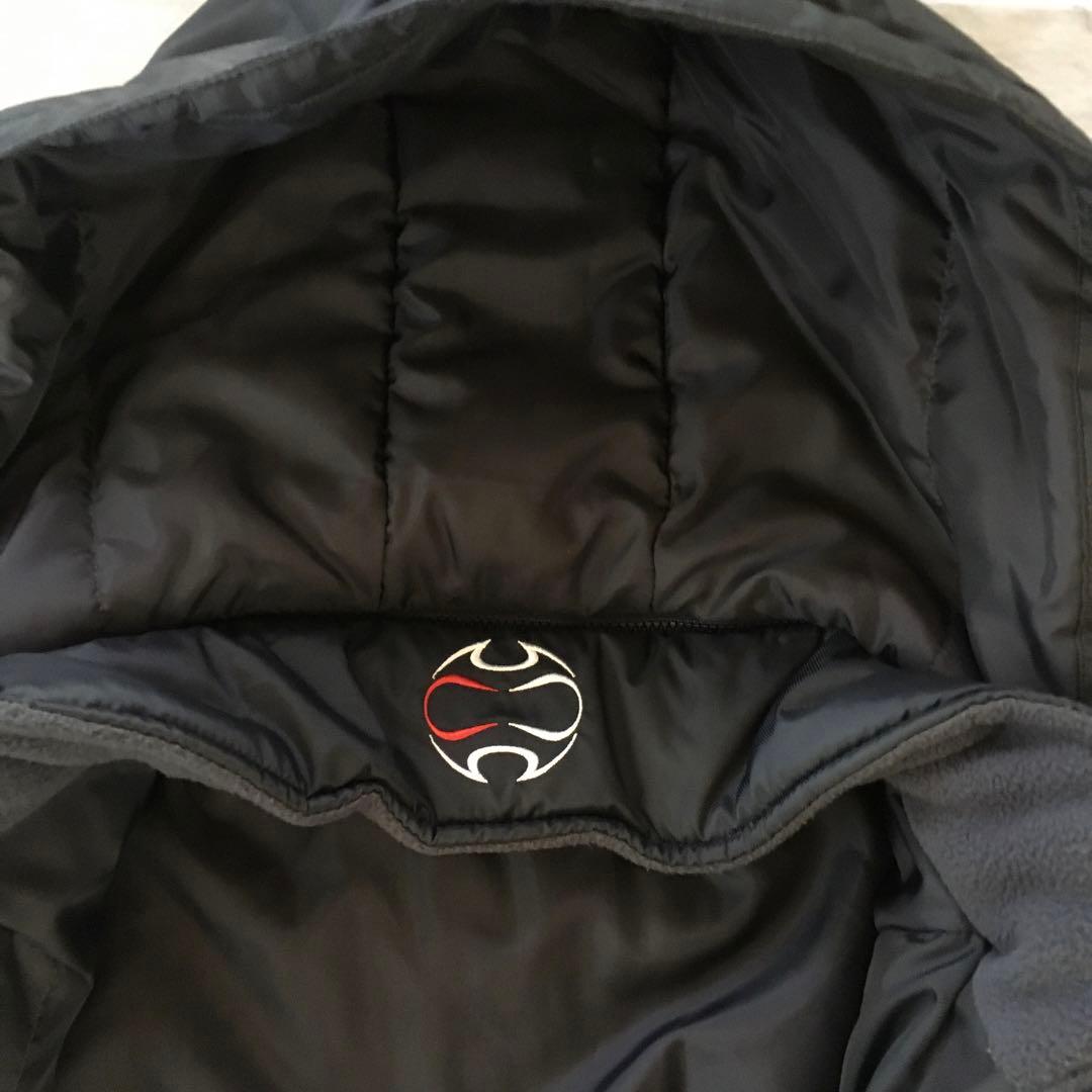 adidas リヴァプール パデッドジャケット 中綿ハーフ丈 襟袖フリース 防寒