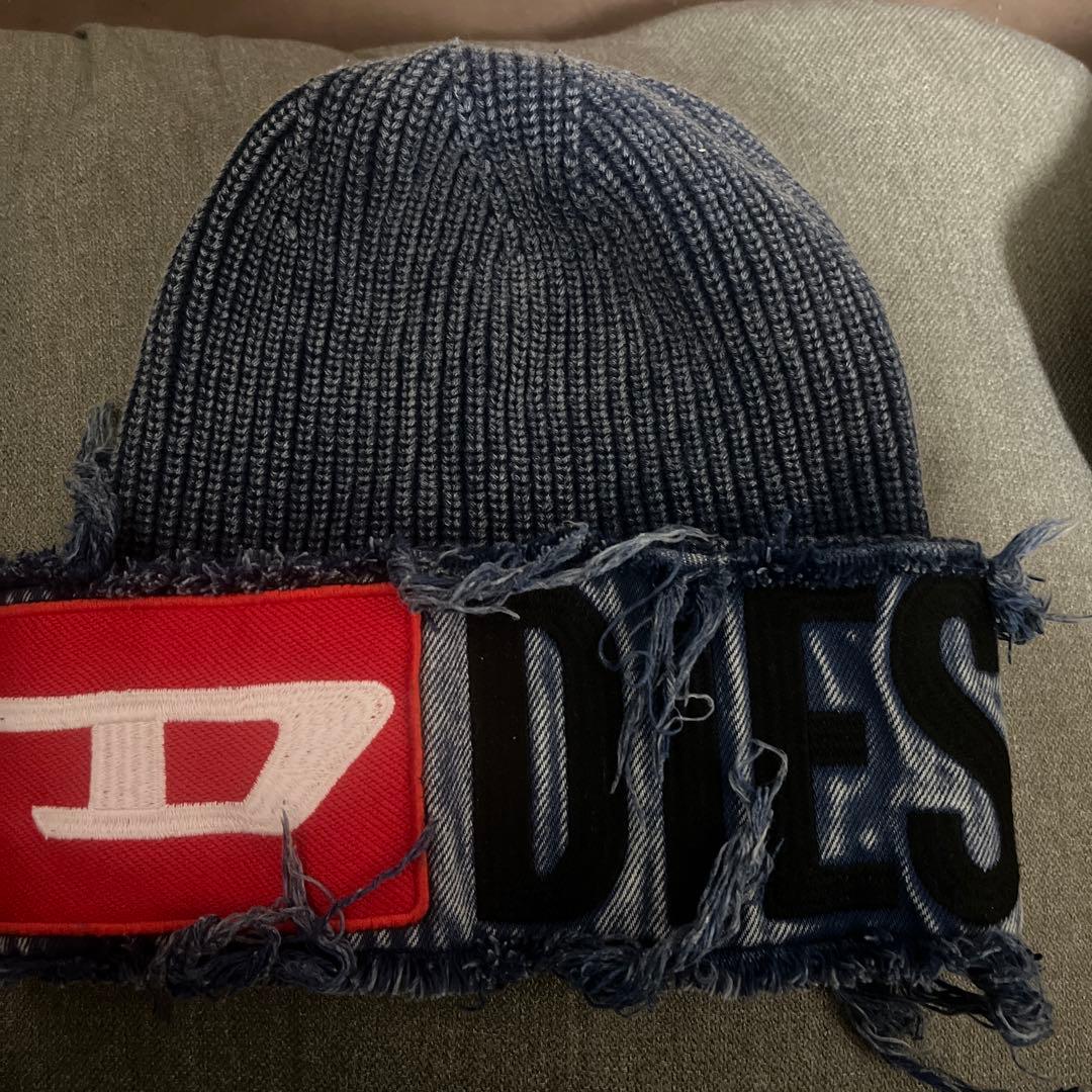 DIESEL フリンジ付きニット帽 リブニットキャップ「K-FROK」 - メルカリ