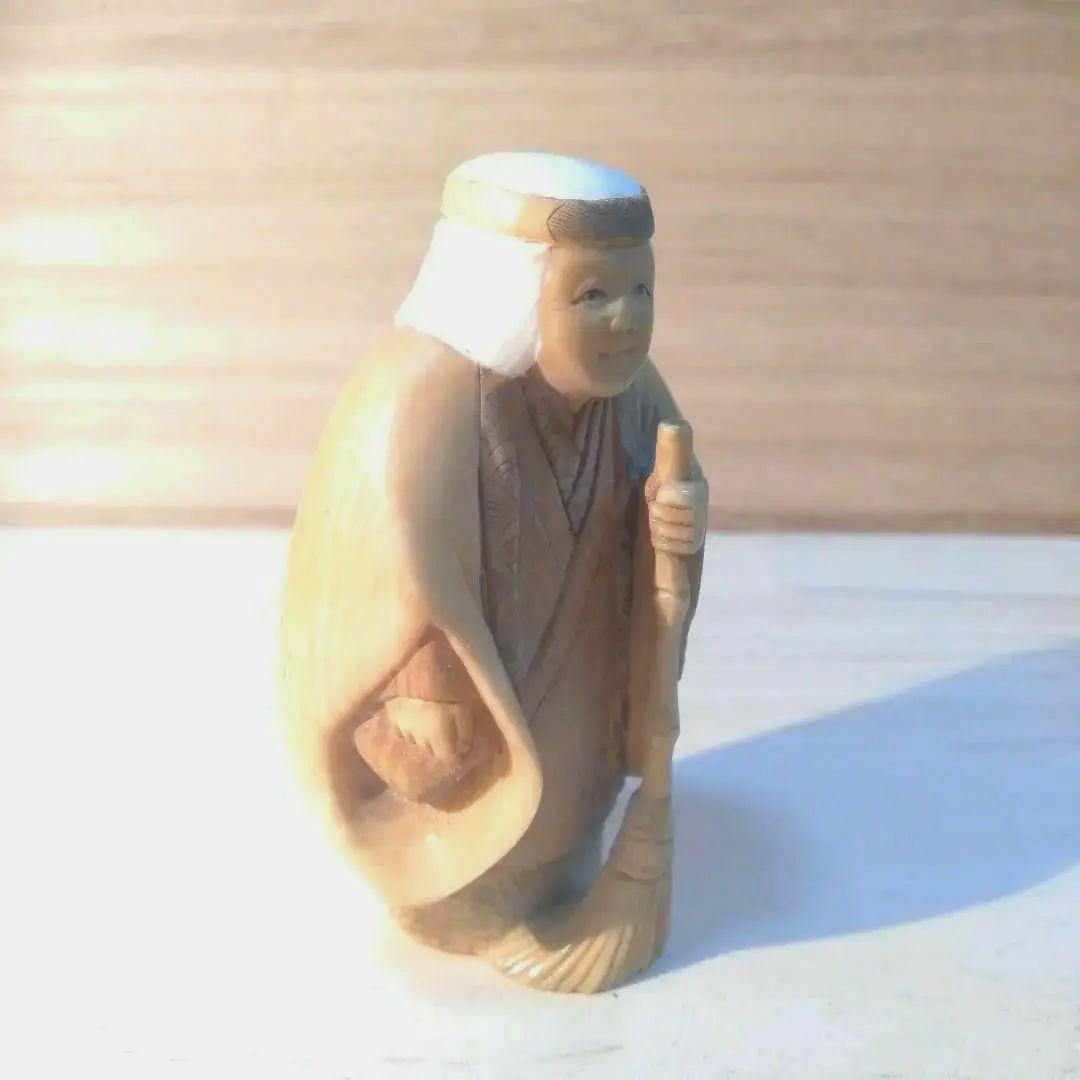 根付　嫗(おうな) 天然素材