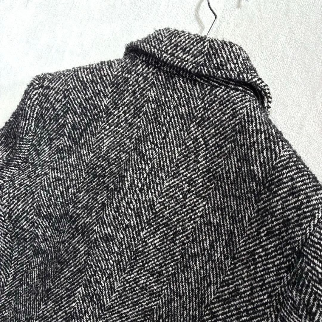 ラウンジリザード バルカラーコート M ヘリンボーン 廃版 ツイード アルパカ