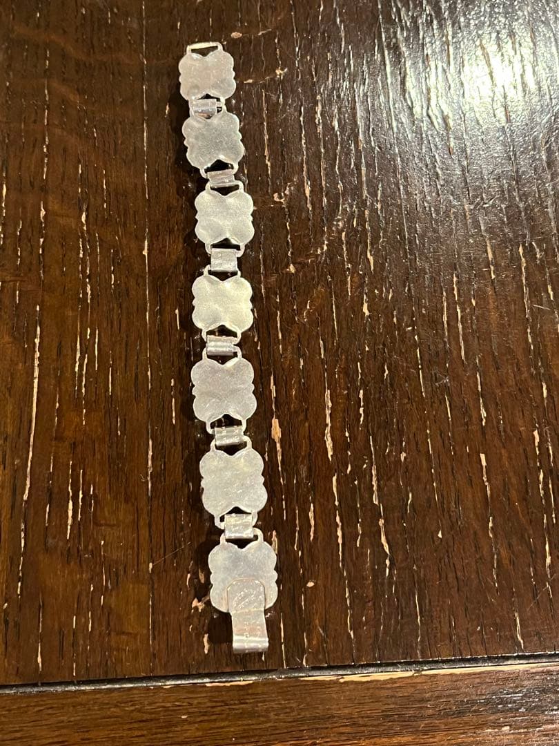 メキシコシルバー925 メキシカンジュエリー　コーラル　フラワーブレスレット