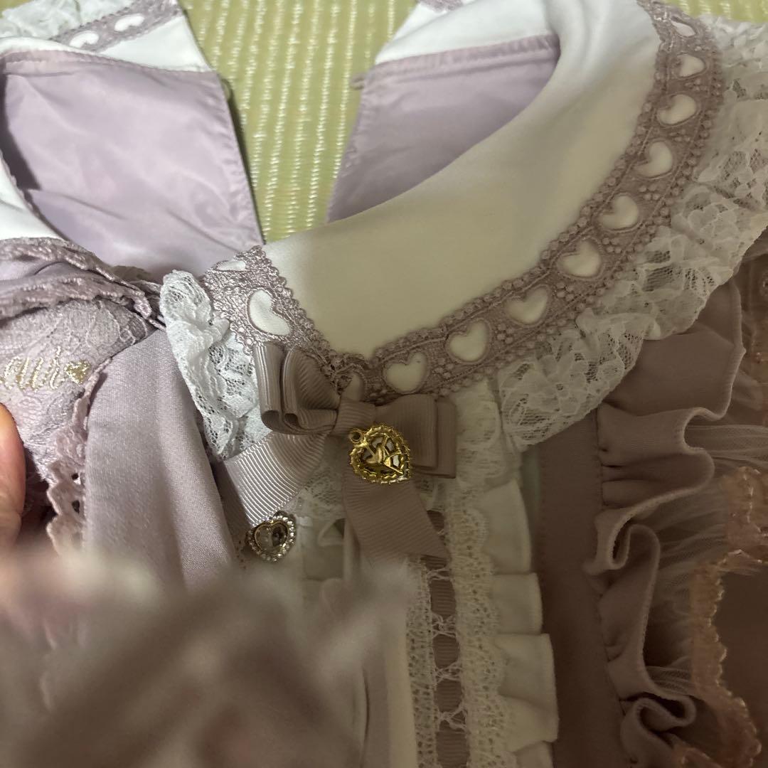 LIZLISA ハート衿プリーツフリルワンピース