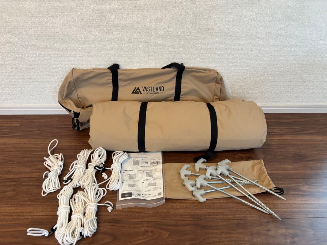 VASTLAND TCレクタタープ　Lサイズ（5m✕5m）　ベージュ　3回使用