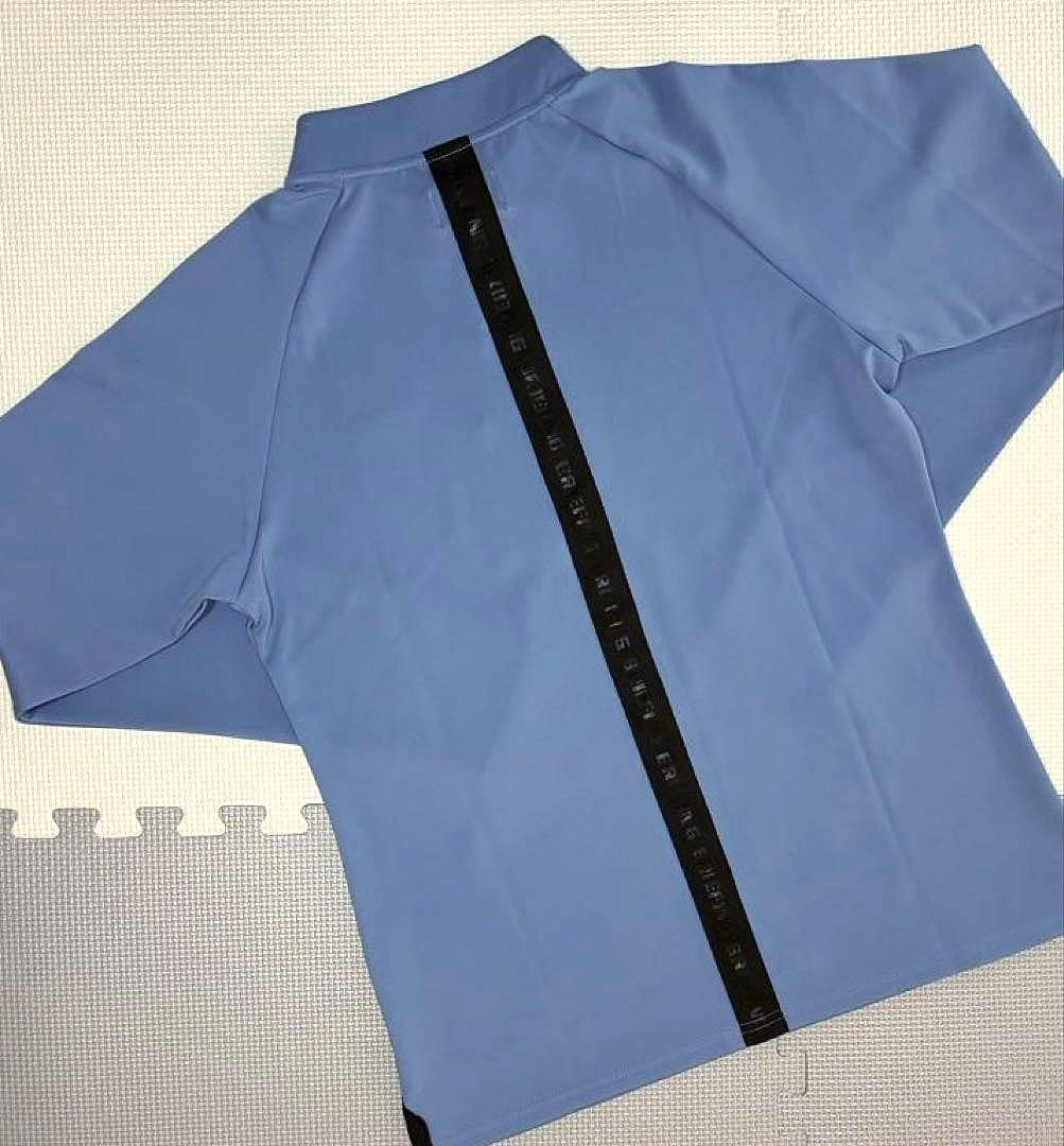 BRIEFING バック ロゴライン ハーフジップモックシャツ（BLUE／M）