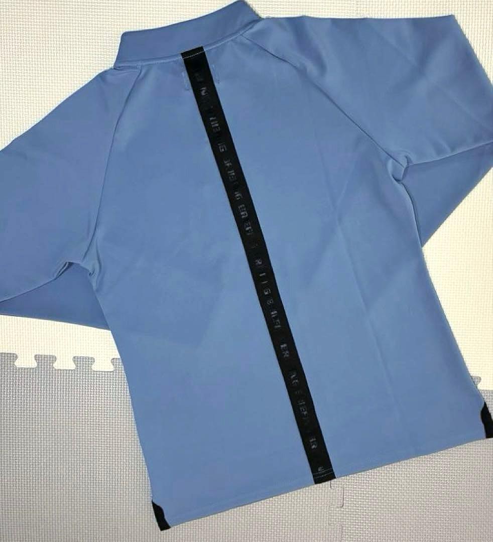 BRIEFING バック ロゴライン ハーフジップモックシャツ（BLUE／M）