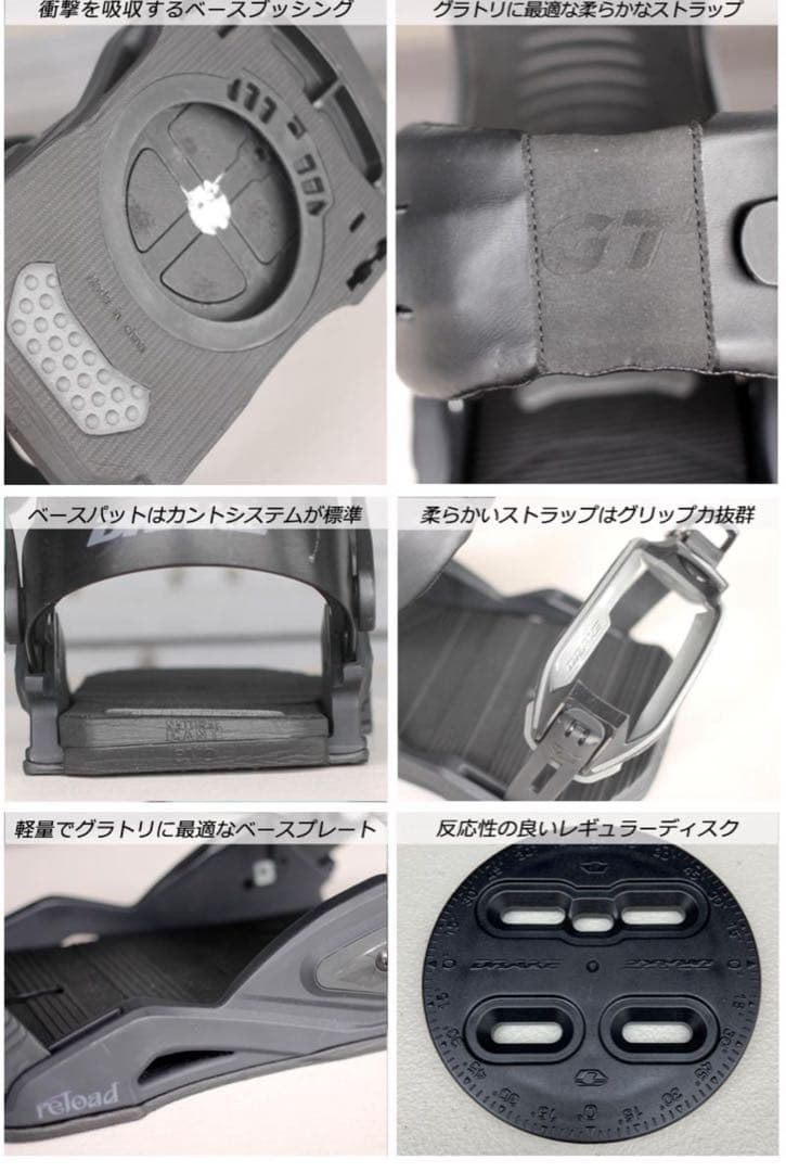 た*や様 DRAKE リロードGT M/L スノーボード ビンディング ブラック