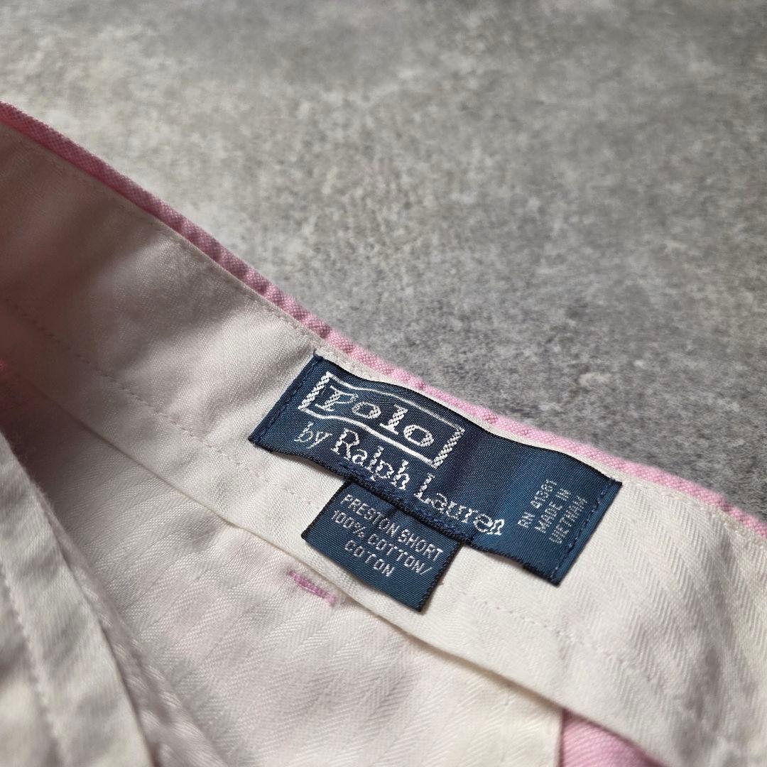 90sPolobyRalphLaurenラルフローレンポロチノハーフパンツピンク