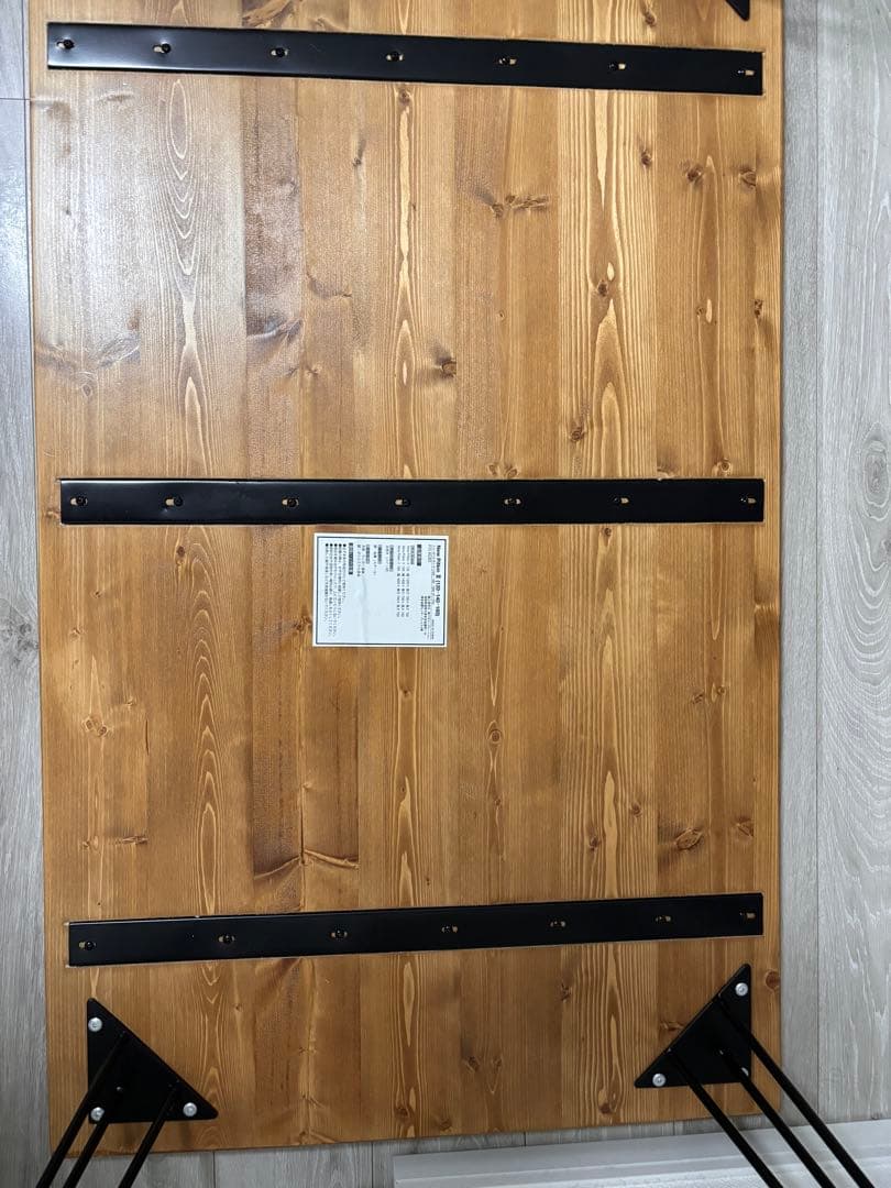 【送料込】LOWYA天然木ダイニングテーブル スチール脚 幅120