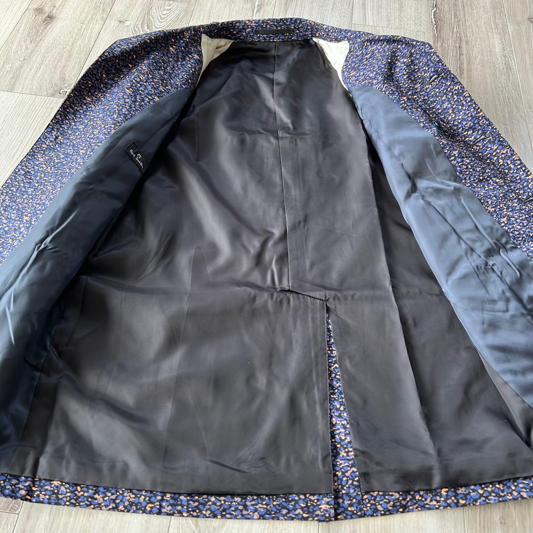 【美品】Ps Paul Smith 総柄ステンカラーコート S チンストラップ