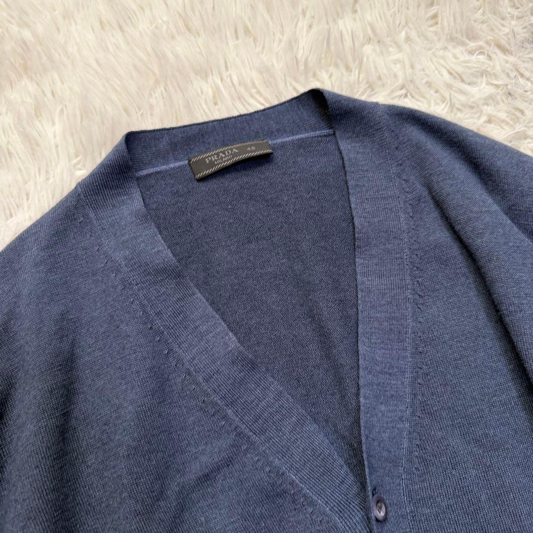 極美品Lサイズ相当　PRADA ニットカーディガン　セーター　ローゲージ　48