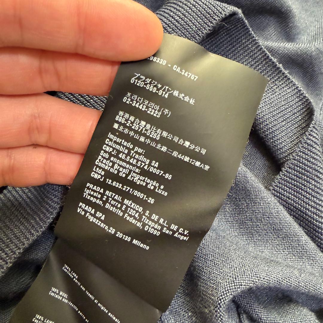 極美品Lサイズ相当　PRADA ニットカーディガン　セーター　ローゲージ　48