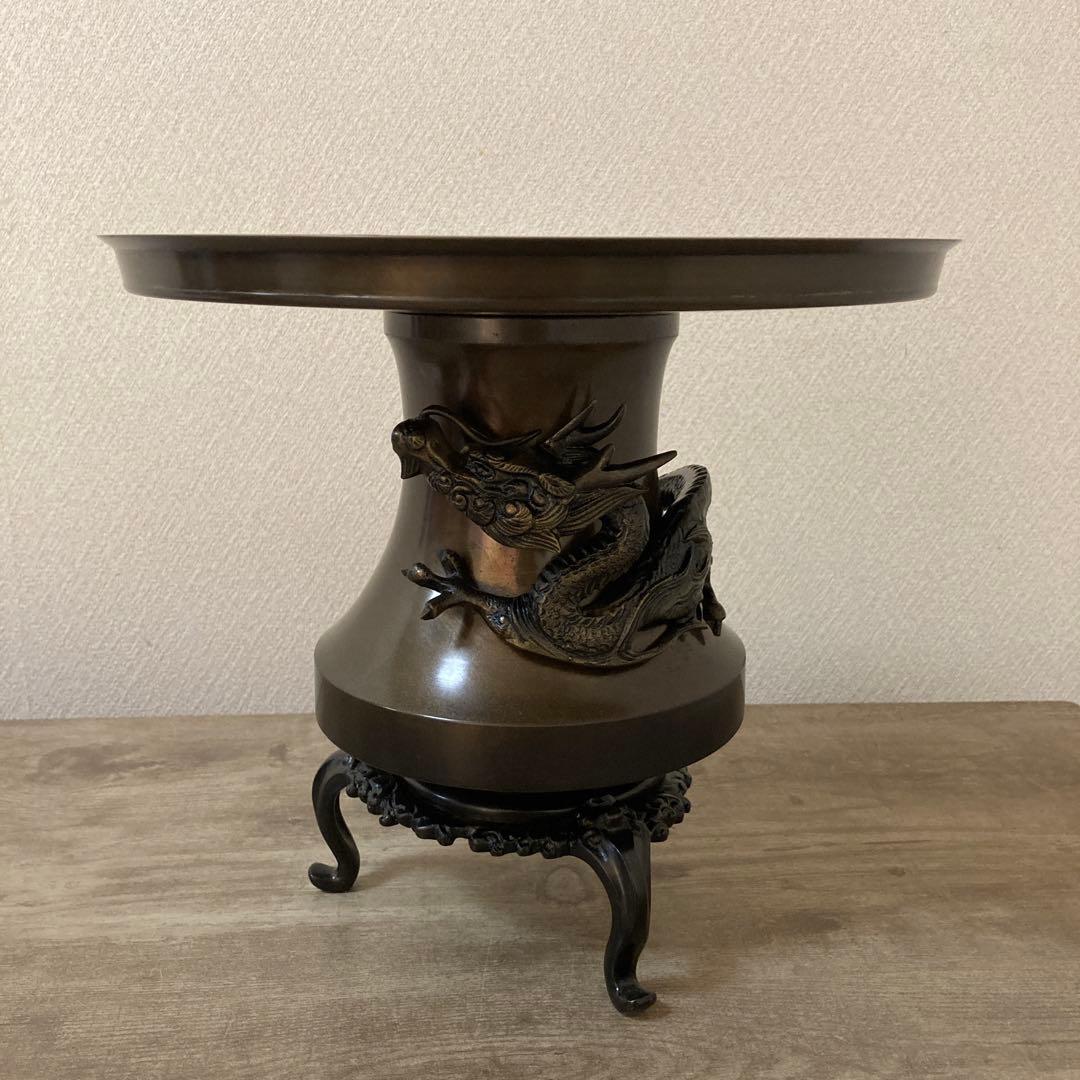 高岡銅器　薄端　中光　花器　茶道具〈検 池坊　華道　いけ花