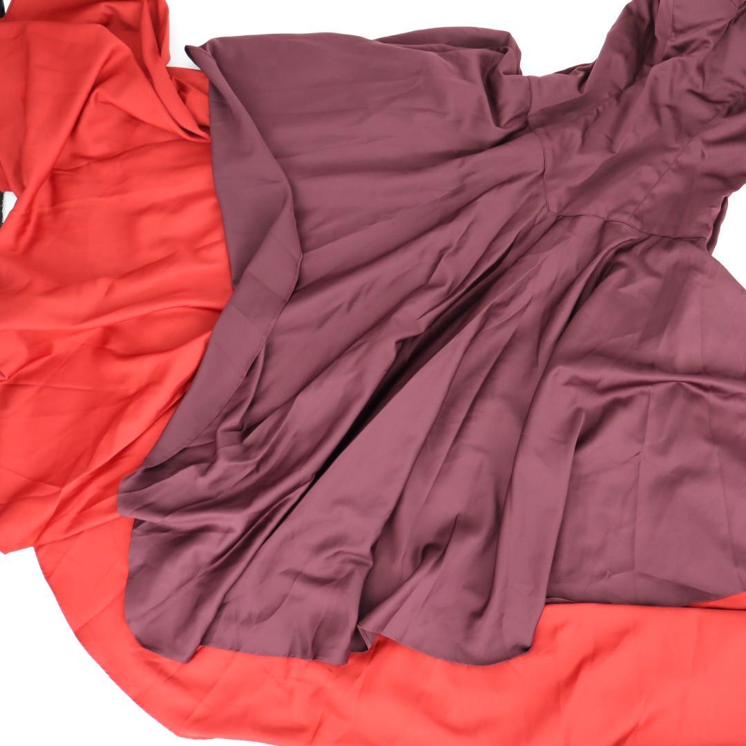 【美品 フラメンコ衣装】光沢パープルレッド アトリエ貴美恵 ドレス 胸パット付き