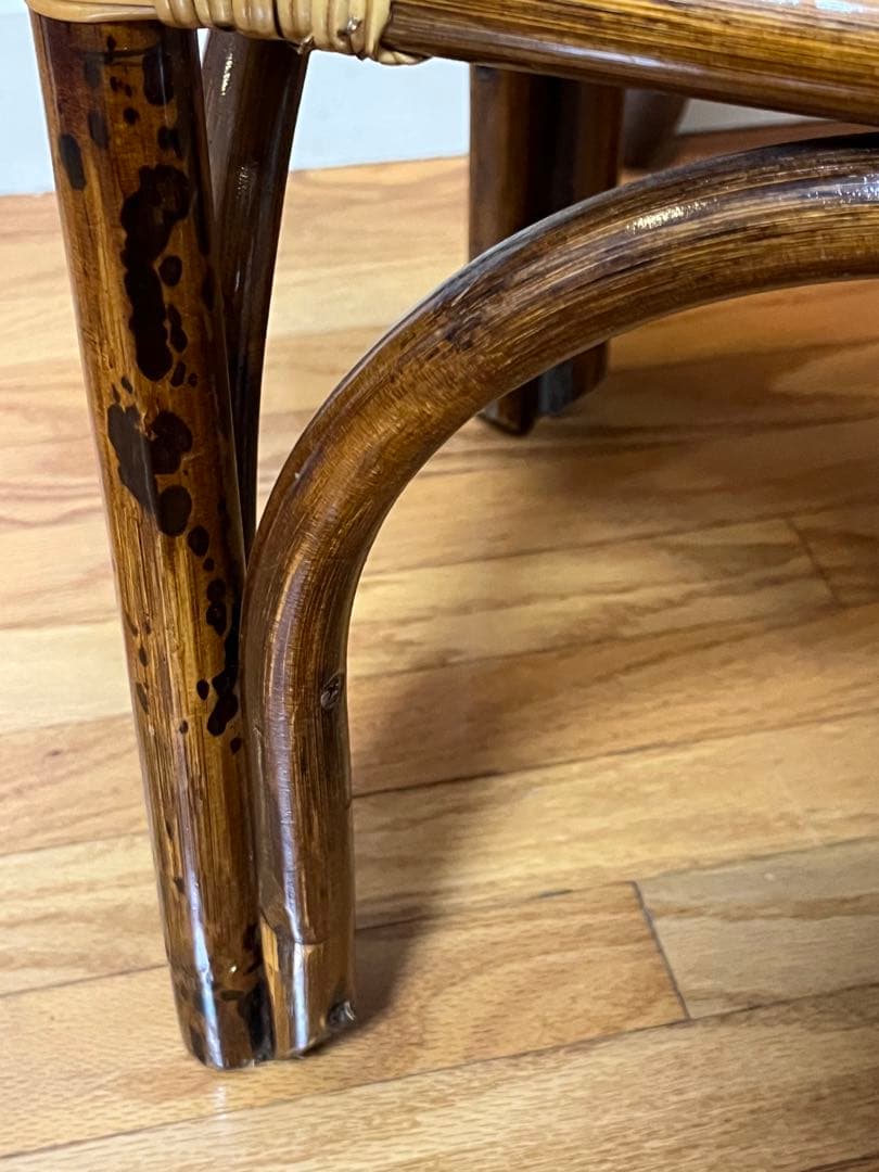 ラタン 昭和レトロ 花台 ライト 籐