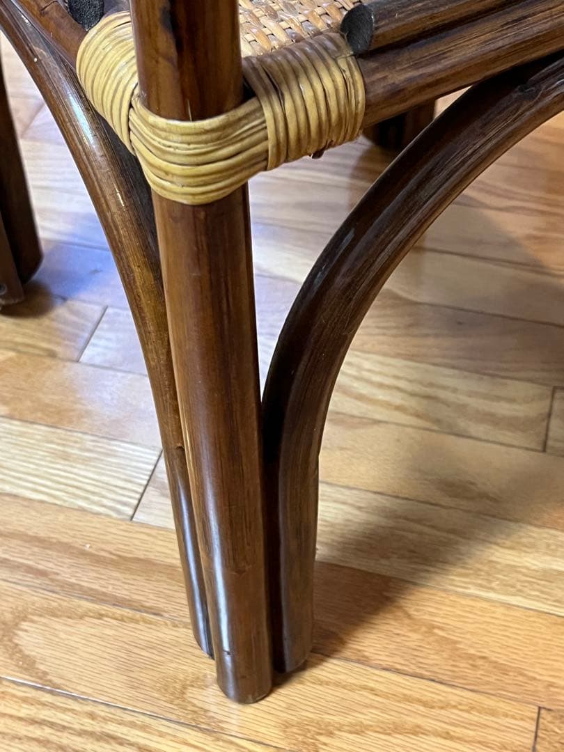 ラタン 昭和レトロ 花台 ライト 籐