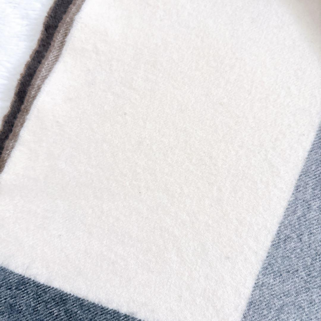 BEGG&CO ユナイテッドアローズ カシミア混 チェック 大判 ストール 茶系