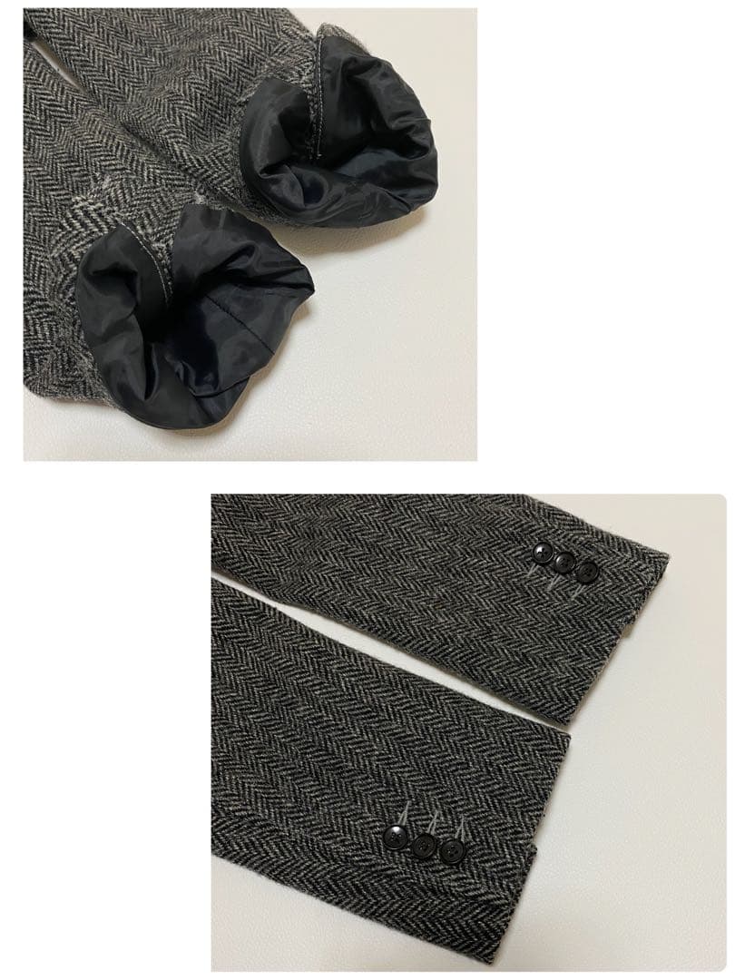 ハリスツイード×フリークスストア チェスターコート ヘリンボーン キルティング