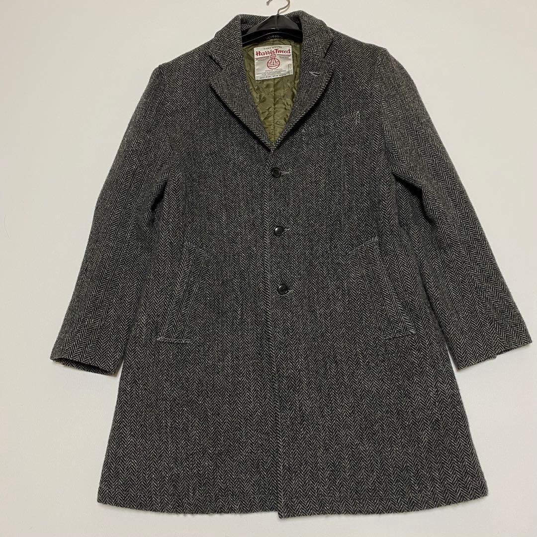 ハリスツイード×フリークスストア チェスターコート ヘリンボーン キルティング