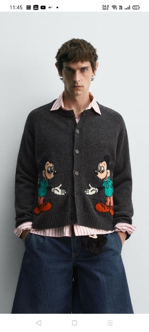 新品 Harry Lambert Disney ミッキーマウス カーディガン Ｌ