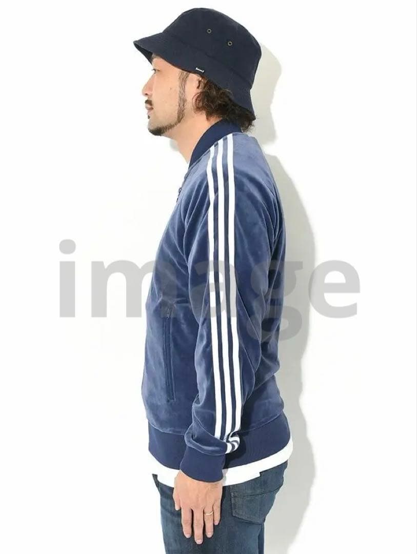 ★3634-1 adidas トラックトップ ベロア ATPモデル ネイビー L