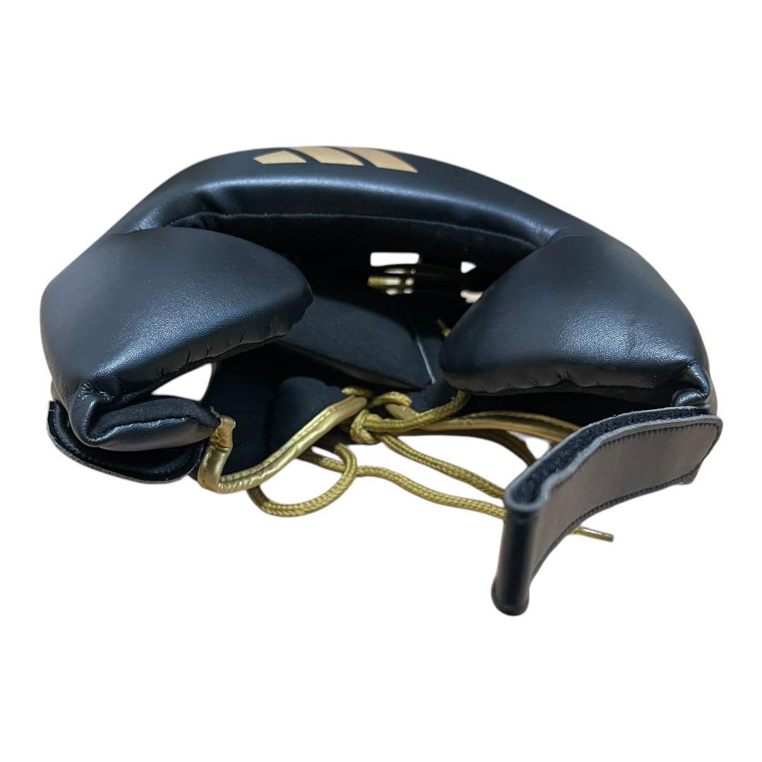 【美品】アディダス ボクシング PRO ヘッドギア ブラックｘゴールド Mサイズ