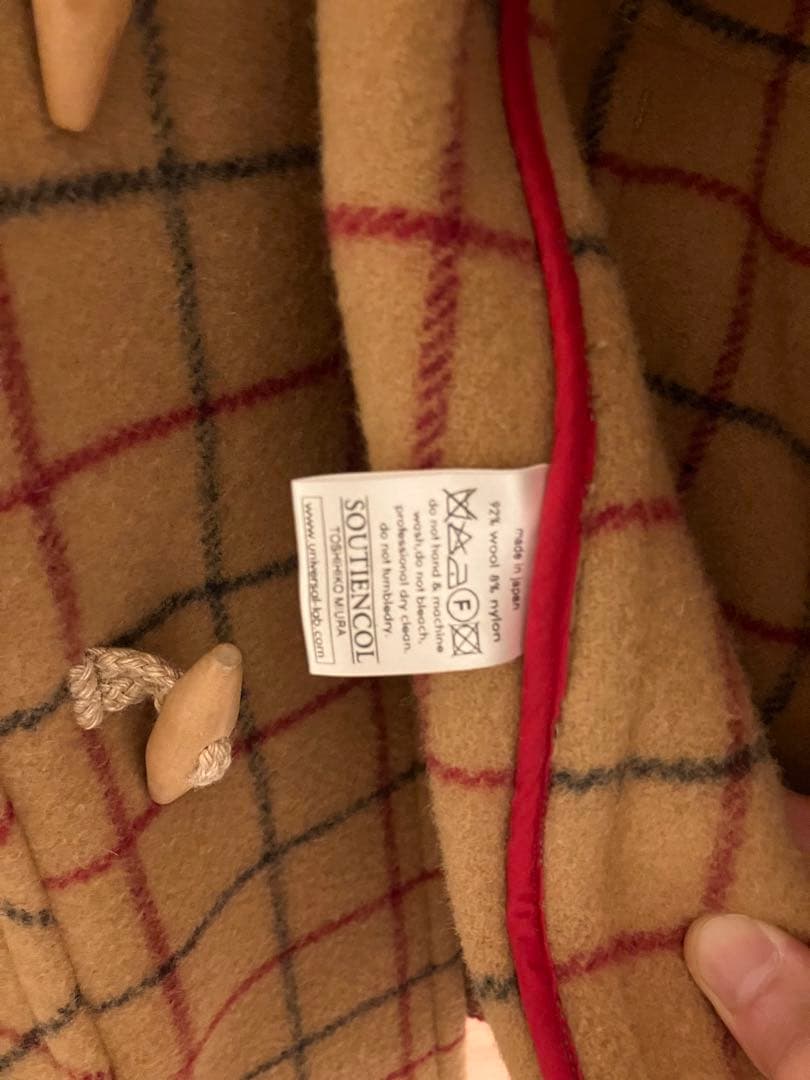 サイズ 3 SOUTIENCOL チェック ダッフルコート スティアンコル