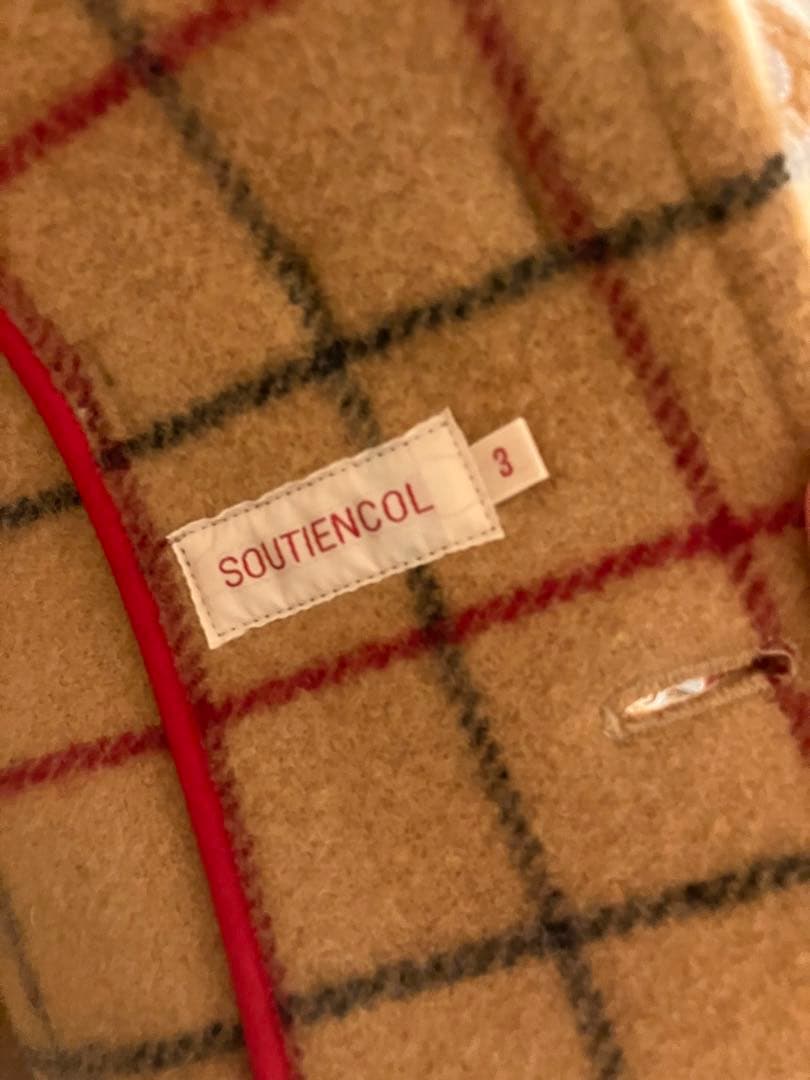 サイズ 3 SOUTIENCOL チェック ダッフルコート スティアンコル
