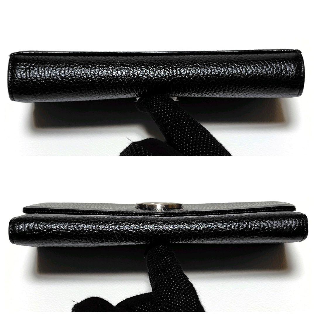 極美品✨　アニエスベー　長財布　黒　シボ革　金具ロゴ　大人気