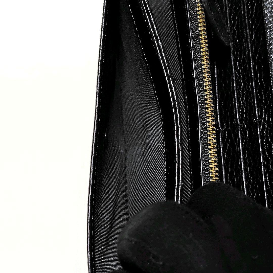 極美品✨　アニエスベー　長財布　黒　シボ革　金具ロゴ　大人気