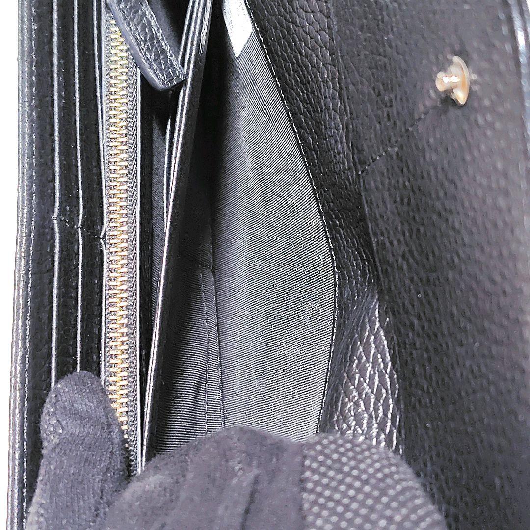 極美品✨　アニエスベー　長財布　黒　シボ革　金具ロゴ　大人気