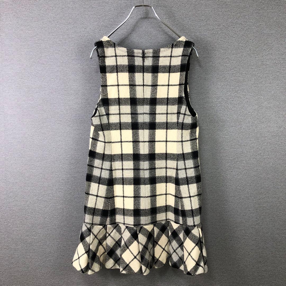 BURBERRY チェック ウール ジャンパースカート 38 ベージュ