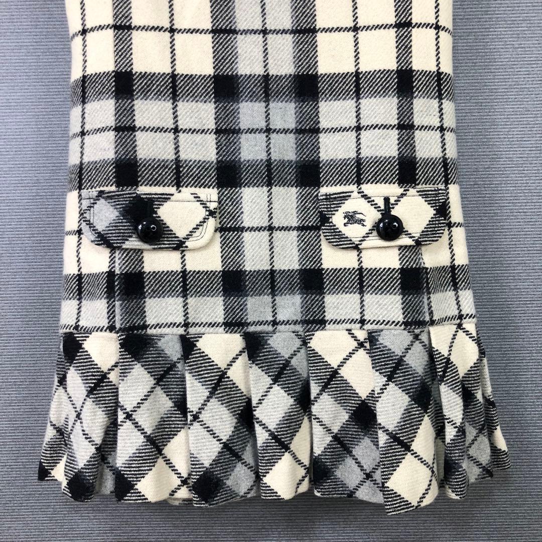 BURBERRY チェック ウール ジャンパースカート 38 ベージュ
