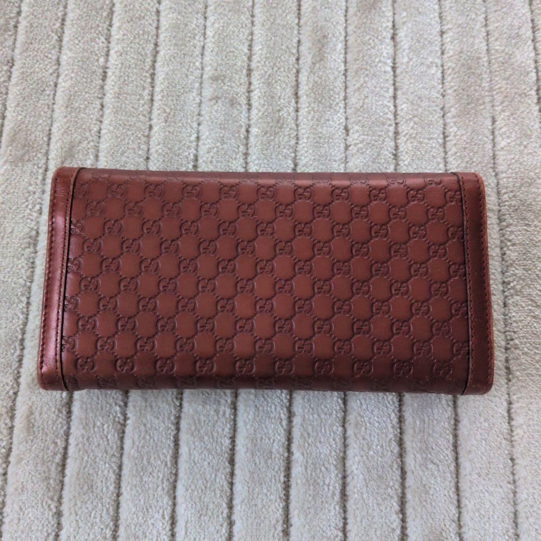 GUCCI ブラウンレザー 長財布 GGパターン