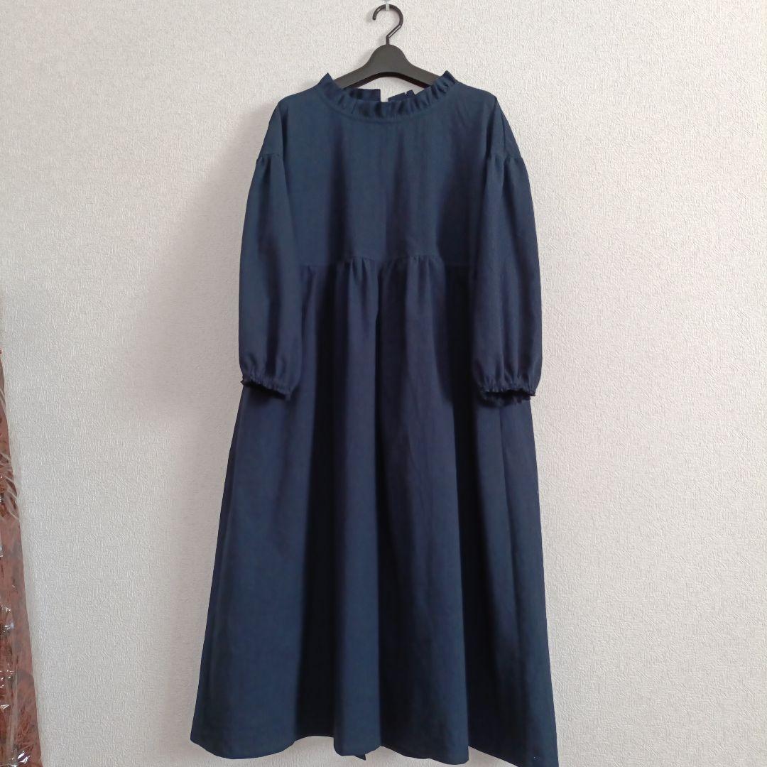 ハンドメイドおしゃれ大人可愛い　ワンピースチュニック　割烹着