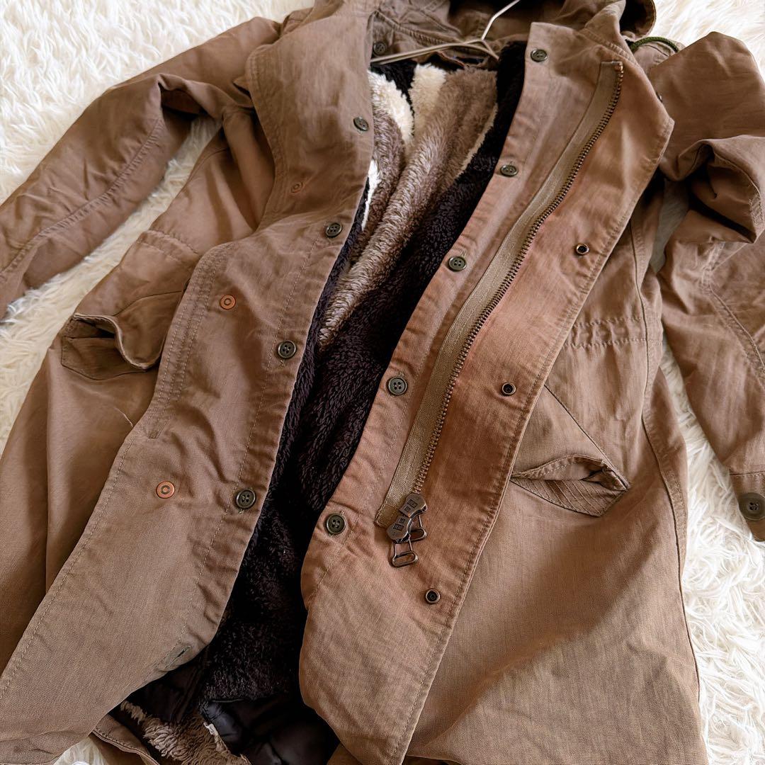 フレッドペリー ユニオンジャック ボアライナー 刺繍ロゴ モッズコート