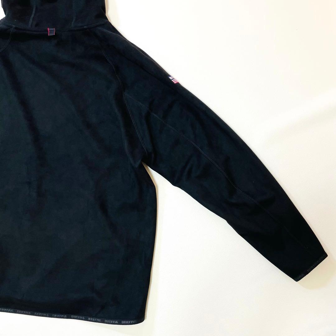 6512【美品】　ブリーフィング　プルオーバーパーカー　スウェード調　23年　黒