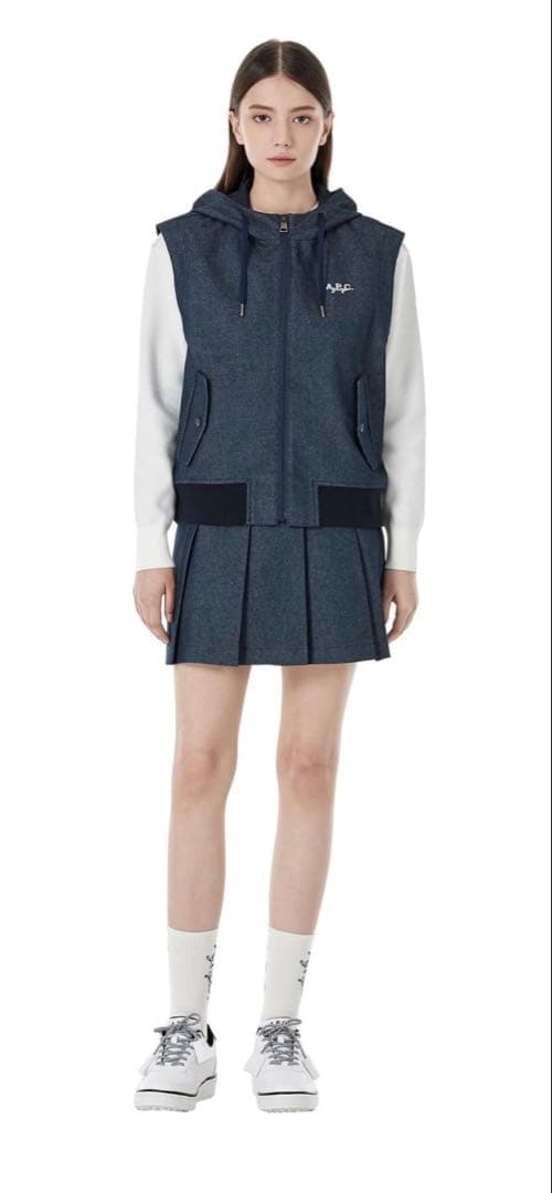 A.P.C. GOLF(アー・ペー・セー ゴルフ）デニム風プリーツスカート⭐︎新品
