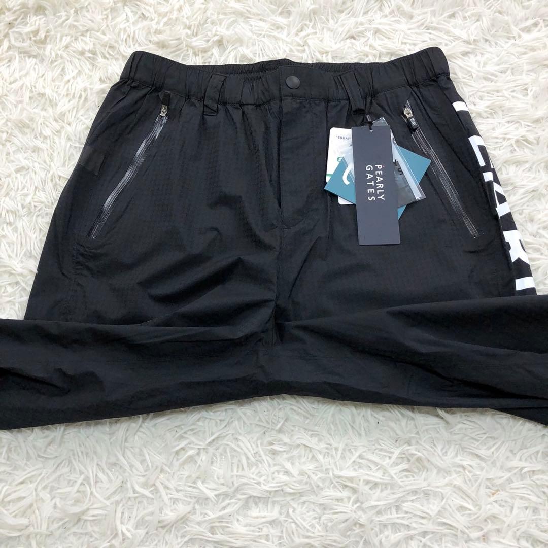 【新品】PEARLY GATES 透湿防水 ドビー柄 レインパンツ ブラック 1