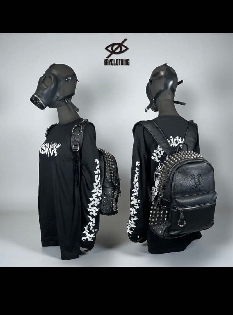 KRY clothing スタッズリュック ハート 黒 シルバー REFLEM