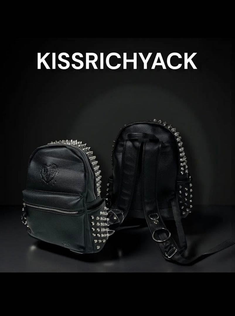 KRY clothing スタッズリュック ハート 黒 シルバー REFLEM