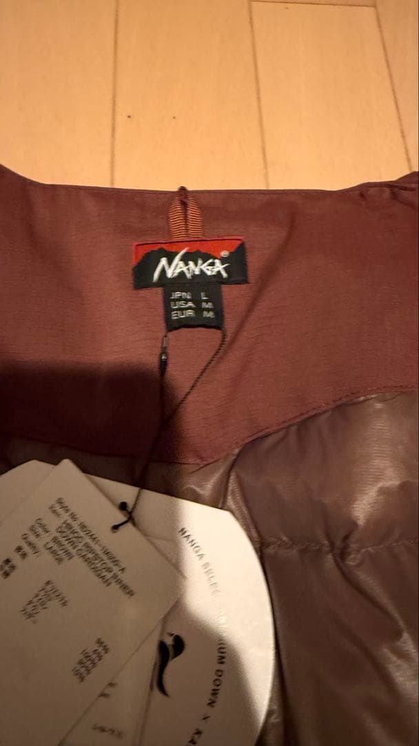 最終価格　NANGA ヒノックリップストップ インナー ダウン カーディガン　L