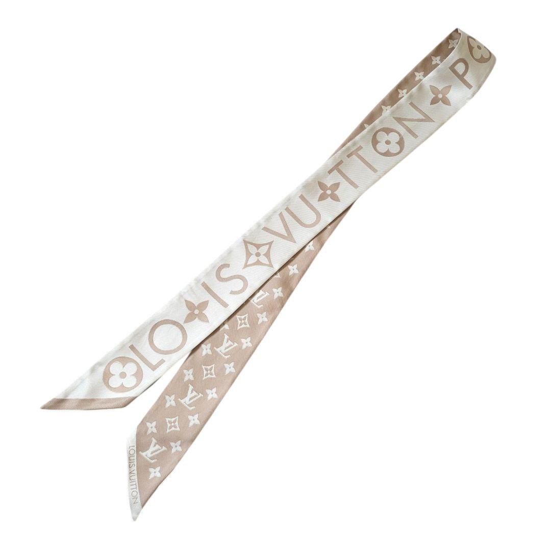 美品☆ルイヴィトン スカーフ バンドーBB モノグラム インフィニティ ベージュ