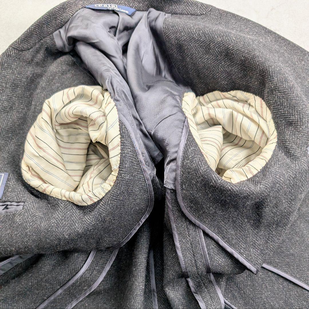 ポロバイラルフローレン テーラードジャケット ヘリンボーン ウール100