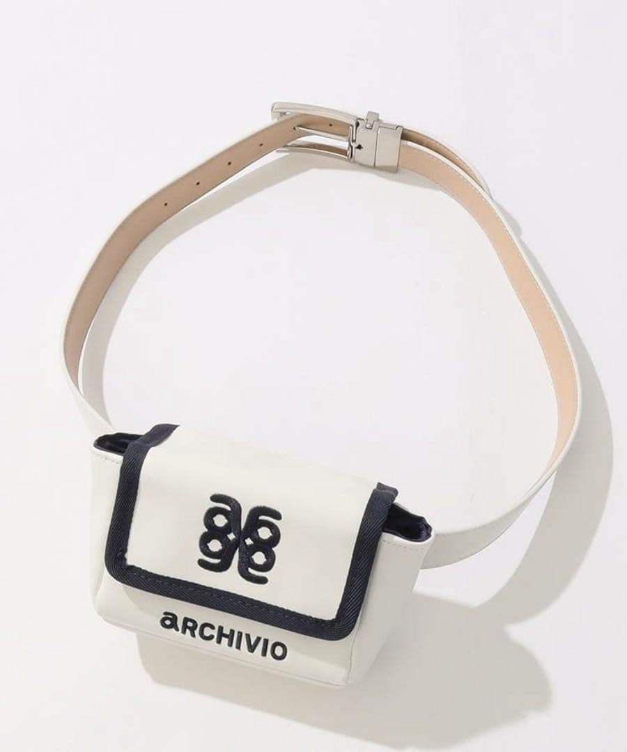 アルチビオ ロゴ刺繍合皮ウエストポーチ ゴルフウェア