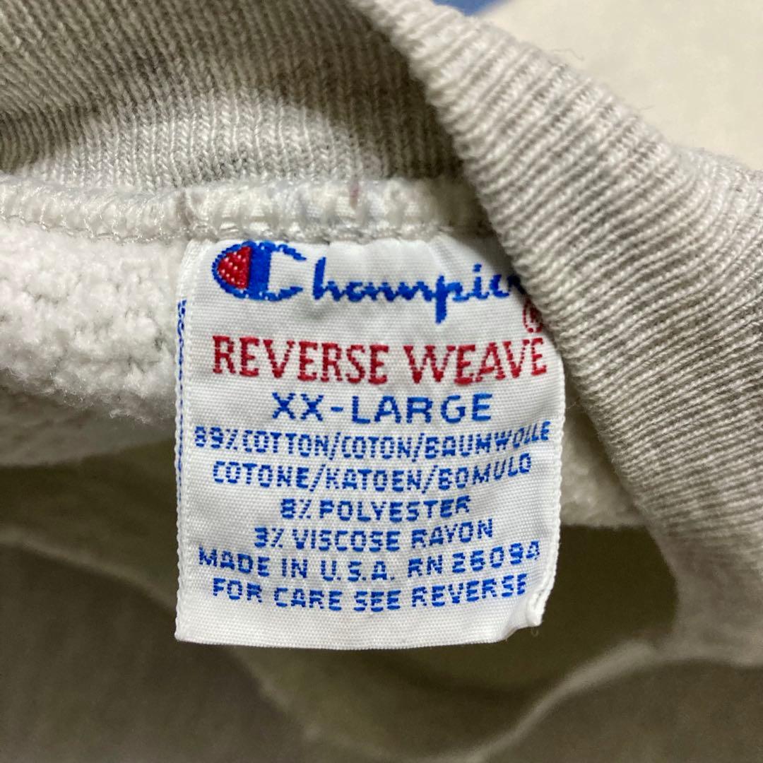 90s Championミシガン染み込み リバースウィーブ刺繍タグUSA製XXL